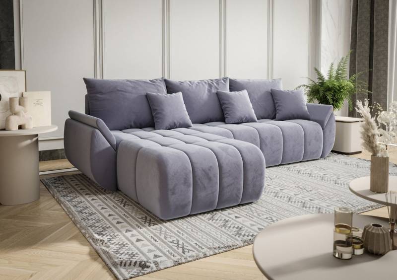 Fun Möbel Ecksofa Schlafsofa Sofa OSAKA in Stoff Monolith, Ottomane Links oder Rechts, Rundumbezug von Fun Möbel