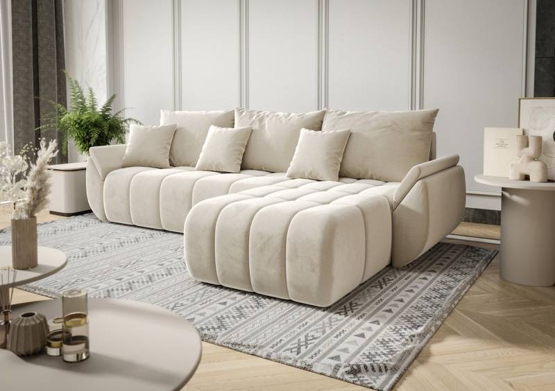 Fun Möbel Ecksofa Schlafsofa Sofa OSAKA in Stoff Monolith, Ottomane Links oder Rechts, Rundumbezug von Fun Möbel