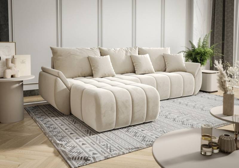 Fun Möbel Ecksofa Schlafsofa Sofa OSAKA in Stoff Monolith, Ottomane Links oder Rechts, Rundumbezug von Fun Möbel