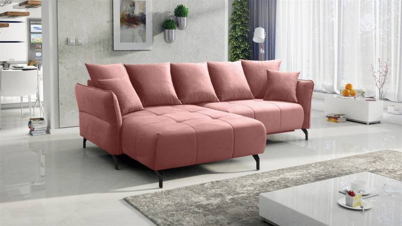 Fun Möbel Ecksofa Schlafsofa Sofa SADIE in Stoff Element, Ottomane Links oder Rechts, Rundumbezug, Bettkasten von Fun Möbel