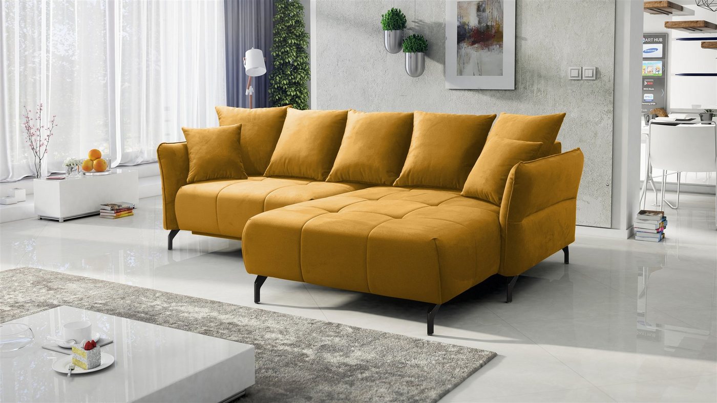 Fun Möbel Ecksofa Schlafsofa Sofa SADIE in Stoff Element, Ottomane Links oder Rechts, Rundumbezug, Bettkasten von Fun Möbel
