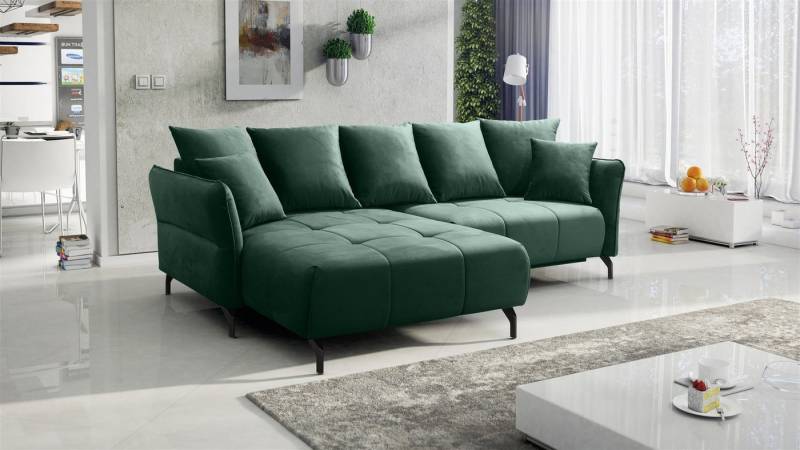 Fun Möbel Ecksofa Schlafsofa Sofa SADIE in Stoff Element, Ottomane Links oder Rechts, Rundumbezug, Bettkasten von Fun Möbel