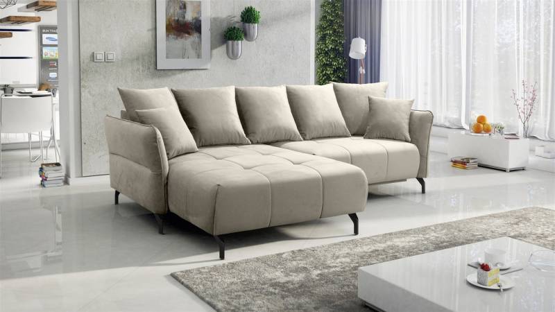 Fun Möbel Ecksofa Schlafsofa Sofa SADIE in Stoff Element, Ottomane Links oder Rechts, Rundumbezug von Fun Möbel