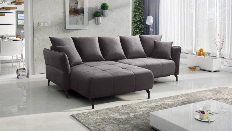 Fun Möbel Ecksofa Schlafsofa Sofa SADIE in Stoff Element, Ottomane Links oder Rechts, Rundumbezug von Fun Möbel