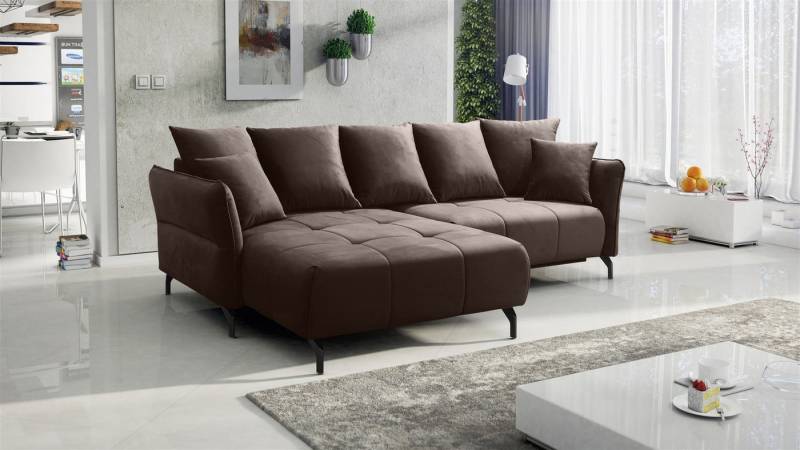 Fun Möbel Ecksofa Schlafsofa Sofa SADIE in Stoff Element, Ottomane Links oder Rechts, Rundumbezug von Fun Möbel