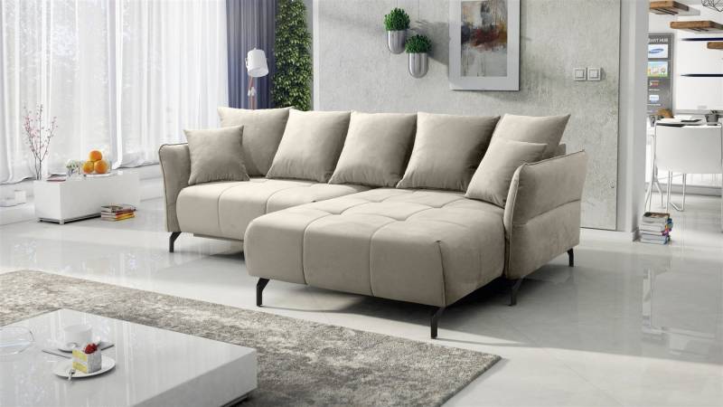 Fun Möbel Ecksofa Schlafsofa Sofa SADIE in Stoff Element, Ottomane Links oder Rechts, Rundumbezug von Fun Möbel