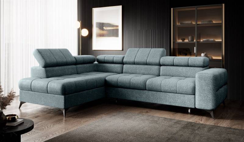 Fun Möbel Ecksofa Schlafsofa Sofa SPARKS in Stoff Infinity, Einstellbare Kopfstützen, inkl. Schlaffunktion mit Bettkasten, Rundumbezug von Fun Möbel