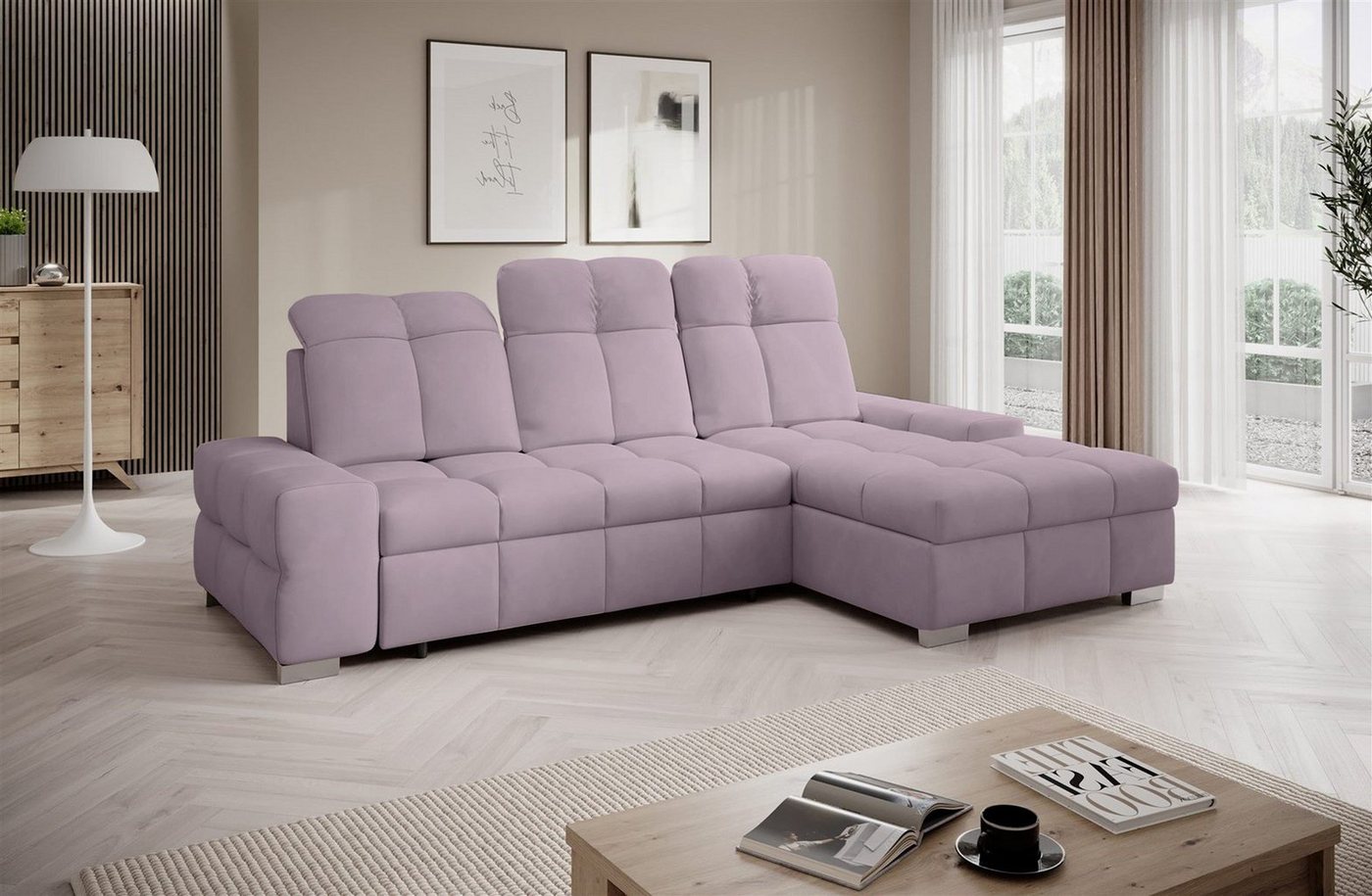 Fun Möbel Ecksofa Schlafsofa Sofa TEMPE MINI in Stoff Element, Ottomane Links oder Rechts, Rundumbezug, einstellbare Kopfstützen, Bettkasten von Fun Möbel