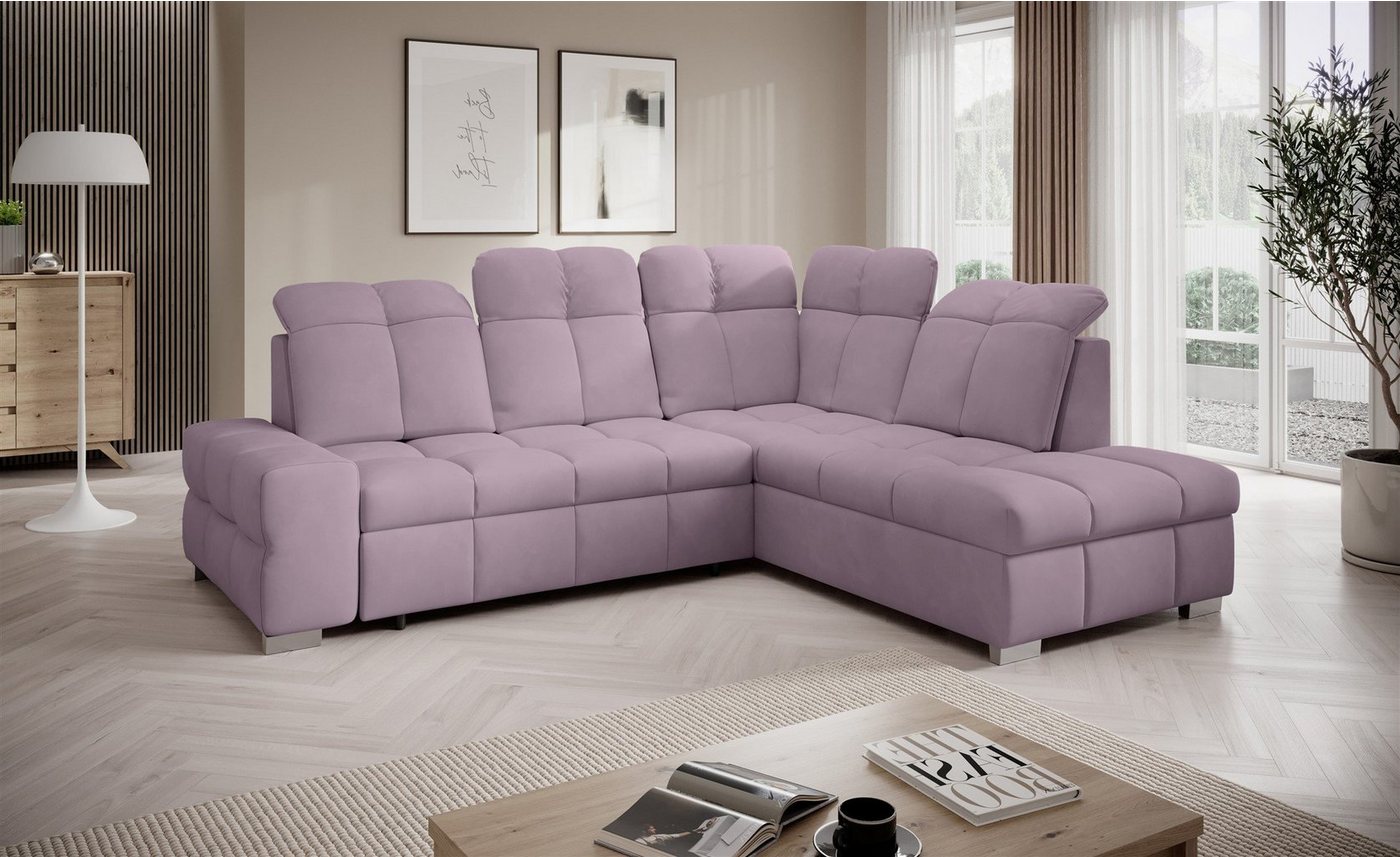 Fun Möbel Ecksofa Schlafsofa Sofa TEMPE in Stoff Element, Ottomane Links oder Rechts, Rundumbezug, einstellbare Kopfstützen, Bettkasten von Fun Möbel