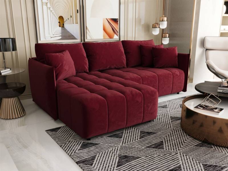 Fun Möbel Ecksofa Schlafsofa Sofa TREVISO in Stoff Monolith, Ottomane Links oder Rechts, Bettkasten, Rundumbezug von Fun Möbel
