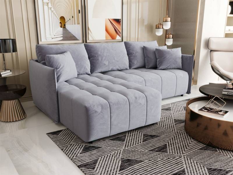 Fun Möbel Ecksofa Schlafsofa Sofa TREVISO in Stoff Monolith, Ottomane Links oder Rechts, Bettkasten, Rundumbezug von Fun Möbel