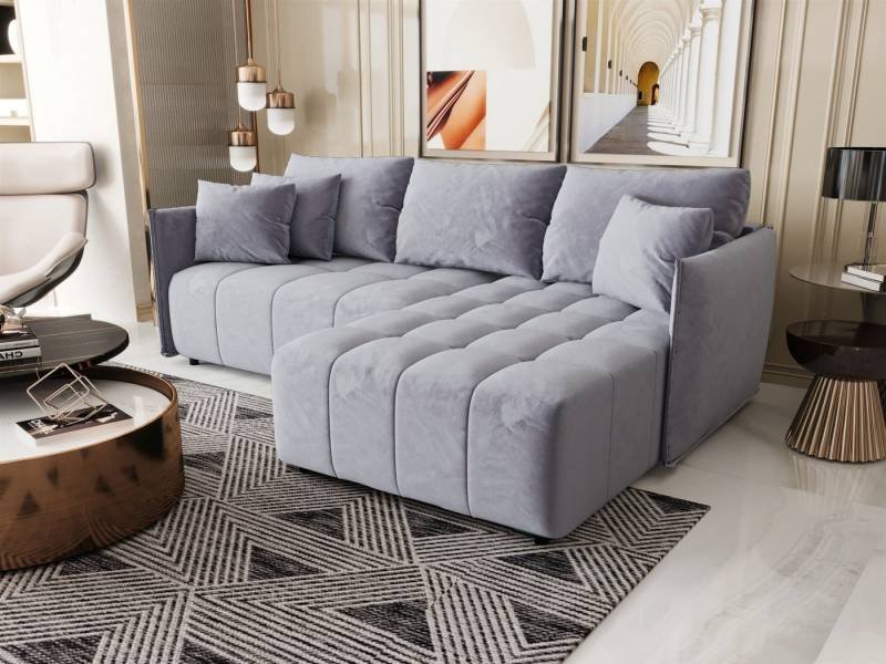Fun Möbel Ecksofa Schlafsofa Sofa TREVISO in Stoff Monolith, Ottomane Links oder Rechts, Bettkasten, Rundumbezug von Fun Möbel