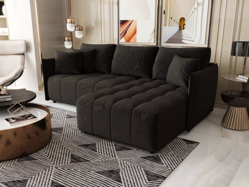 Fun Möbel Ecksofa Schlafsofa Sofa TREVISO in Stoff Monolith, Ottomane Links oder Rechts, Bettkasten, Rundumbezug Fun Möbel Ecksofa Schlafsofa Sofa TREVISO in Stoff Monolith, Ottomane Links oder Rechts, Bettkasten, Rundumbezug von Fun Möbel