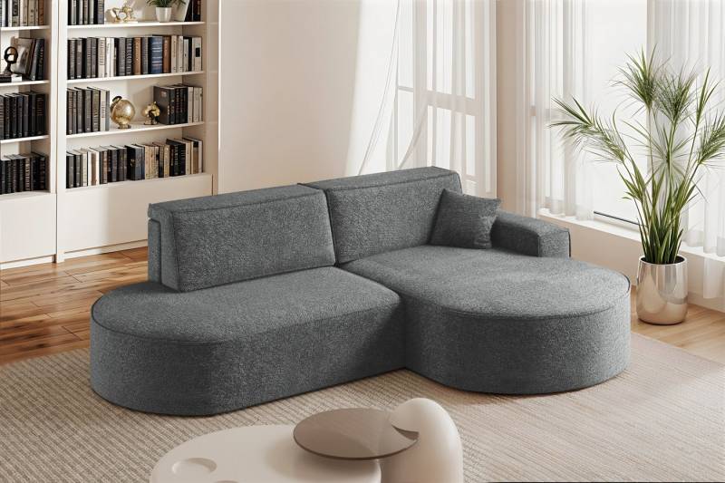 Fun Möbel Ecksofa Schlafsofa Sofa VENEDIG, Ottomane Rechts oder Links, Inkl. Bettkasten und 1 Zierkissen von Fun Möbel
