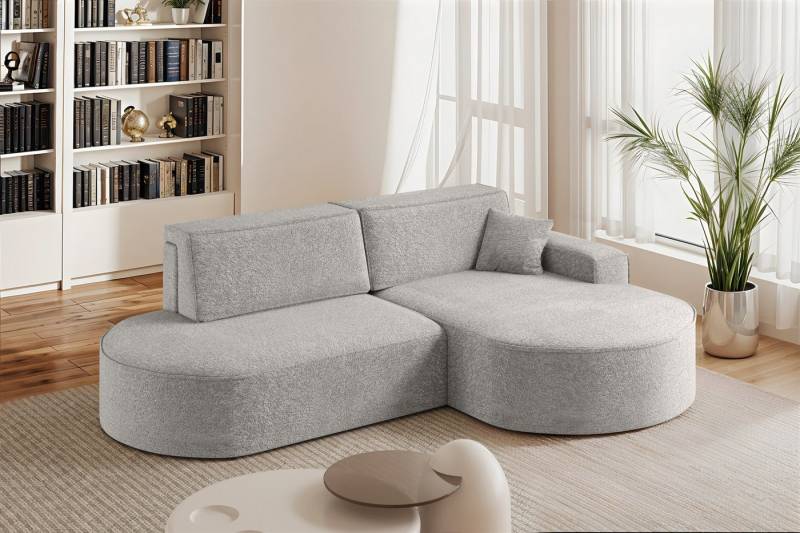 Fun Möbel Ecksofa Schlafsofa Sofa VENEDIG, Ottomane Rechts oder Links, Inkl. Bettkasten und 1 Zierkissen von Fun Möbel