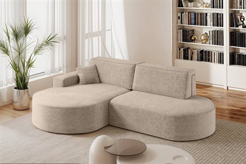 Fun Möbel Ecksofa Schlafsofa Sofa VENEDIG, Ottomane Rechts oder Links, Inkl. Bettkasten und 1 Zierkissen von Fun Möbel