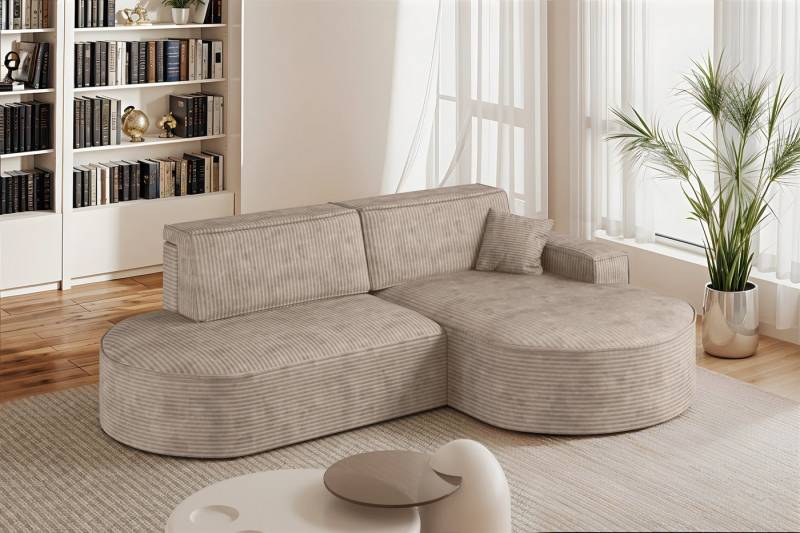 Fun Möbel Ecksofa Schlafsofa Sofa VENEDIG, Ottomane Rechts oder Links, Inkl. Bettkasten und 1 Zierkissen von Fun Möbel