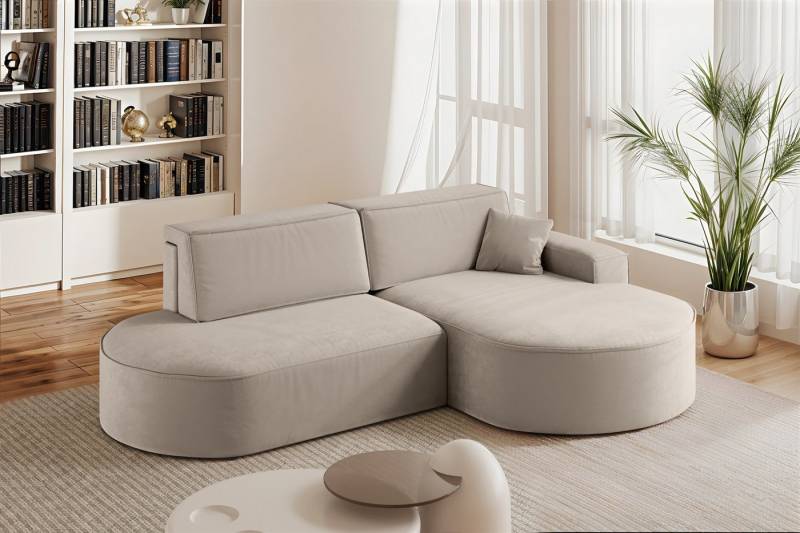 Fun Möbel Ecksofa Schlafsofa Sofa VENEDIG, Ottomane Rechts oder Links, Inkl. Bettkasten und 1 Zierkissen von Fun Möbel
