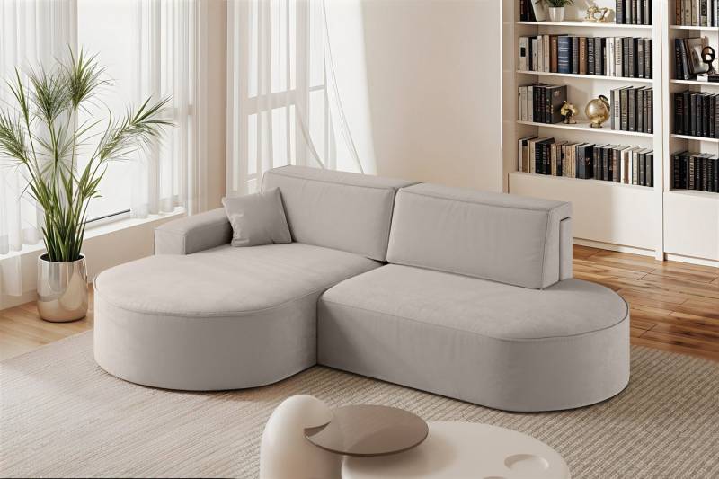 Fun Möbel Ecksofa Schlafsofa Sofa VENEDIG, Ottomane Rechts oder Links, Inkl. Bettkasten und 1 Zierkissen von Fun Möbel