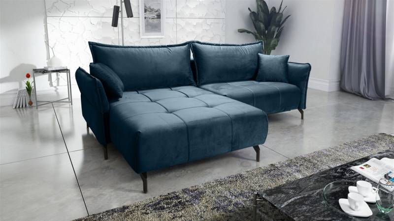 Fun Möbel Ecksofa Schlafsofa Sofa VICTORIA Stoff, inkl. 2 Rücken- und 2 Zierkissen, inkl. Schlaffunktion von Fun Möbel