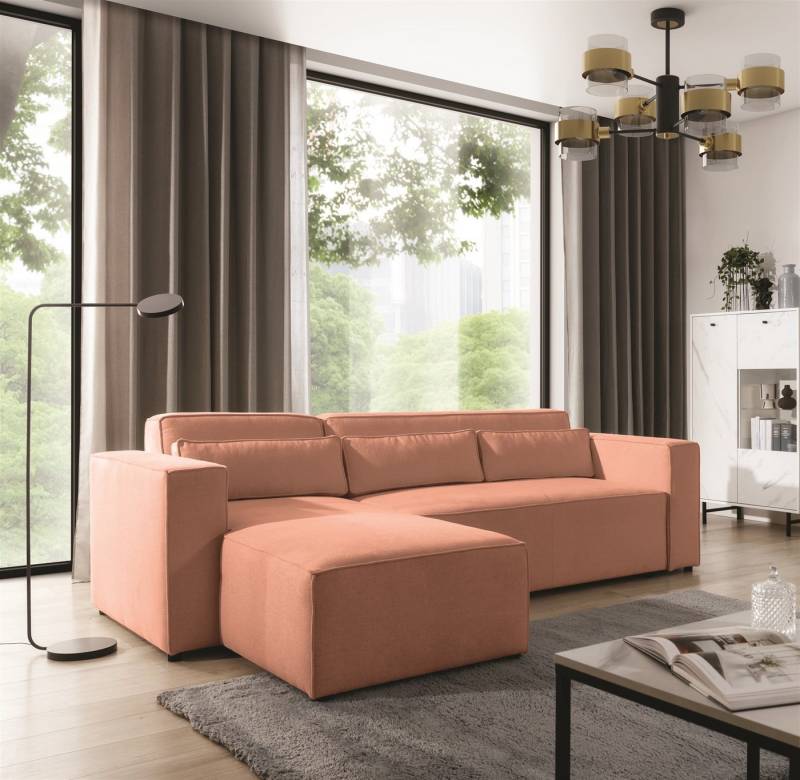 Fun Möbel Ecksofa Schlafsofa WALDO in Stoff, inkl. 3 Rückenkissen, inkl. Schlaffunktion mit Bettkasten von Fun Möbel