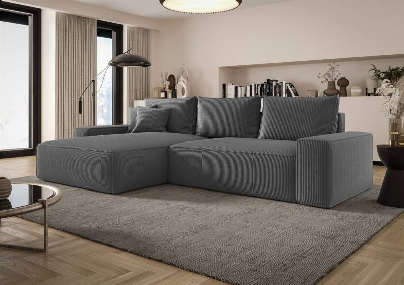 Fun Möbel Ecksofa Schlafsofa WALKEN mit Ottomane in Stoff Poso, mit Bettkasten, Rundumbezug von Fun Möbel