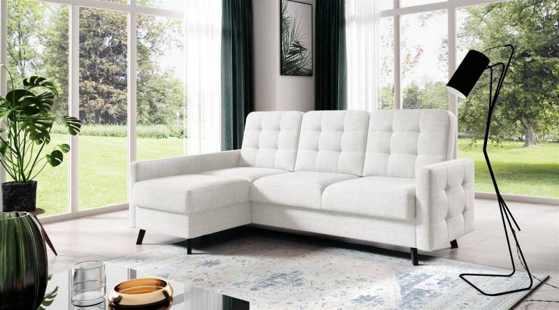 Fun Möbel Ecksofa Sofa GARNET in Stoff Luis, Inkl. 1 x Bettkasten und Schlaffunktion, Rundumbezug von Fun Möbel