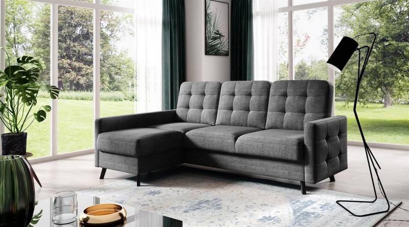 Fun Möbel Ecksofa Sofa GARNET in Stoff Luis, Inkl. 1 x Bettkasten und Schlaffunktion, Rundumbezug von Fun Möbel
