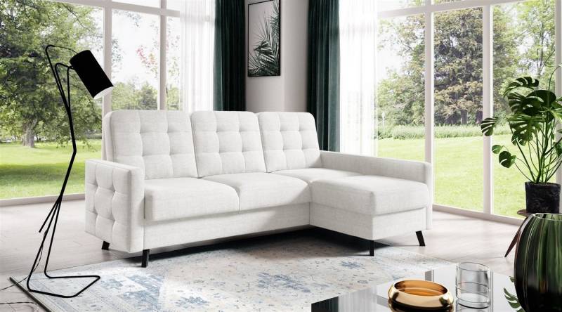 Fun Möbel Ecksofa Sofa GARNET in Stoff Luis, Inkl. 1 x Bettkasten und Schlaffunktion, Rundumbezug von Fun Möbel