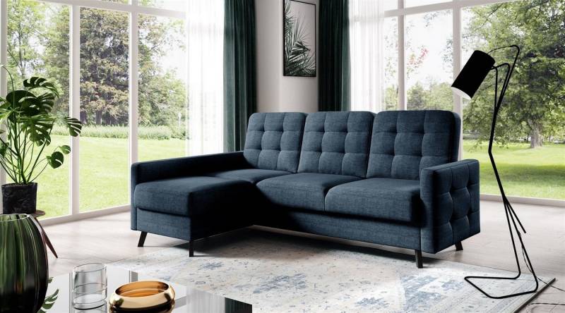 Fun Möbel Ecksofa Sofa GARNET in Stoff Luis, Inkl. 1 x Bettkasten und Schlaffunktion, Rundumbezug von Fun Möbel