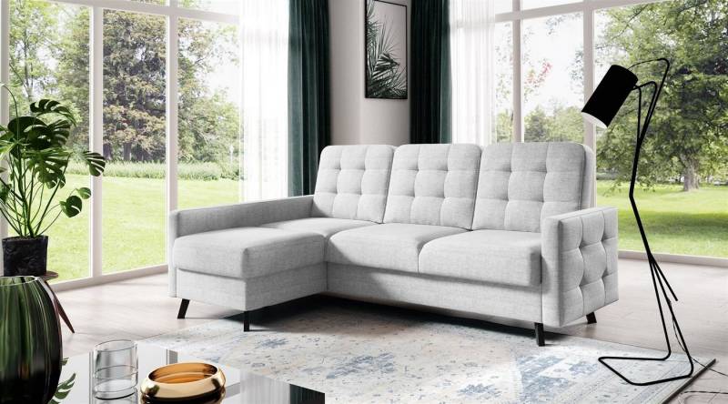 Fun Möbel Ecksofa Sofa GARNET in Stoff Luis, Inkl. 1 x Bettkasten und Schlaffunktion, Rundumbezug von Fun Möbel
