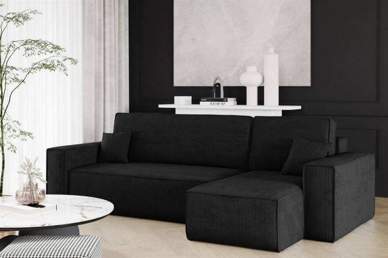 Fun Möbel Ecksofa Sofa MARIS mit Ottomane in Stoff Poso, mit Schlaffunktion, Rundumbezug von Fun Möbel