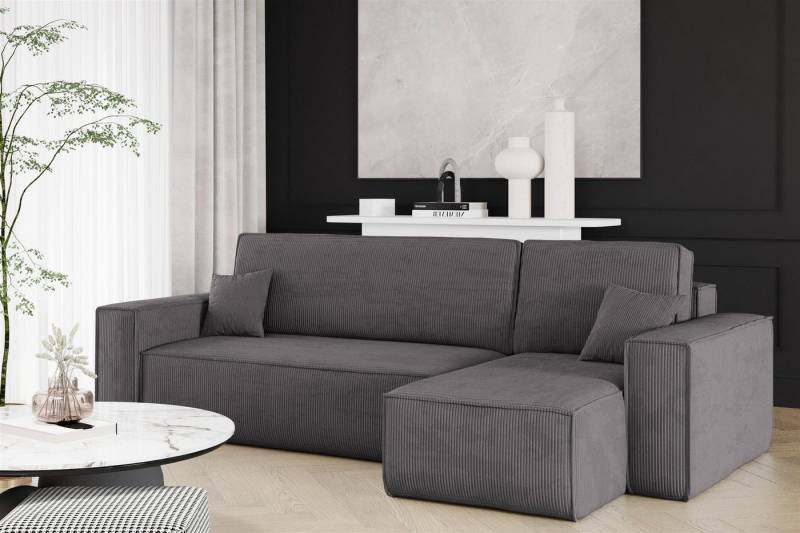 Fun Möbel Ecksofa Sofa MARIS mit Ottomane in Stoff Poso, mit Schlaffunktion, Rundumbezug von Fun Möbel