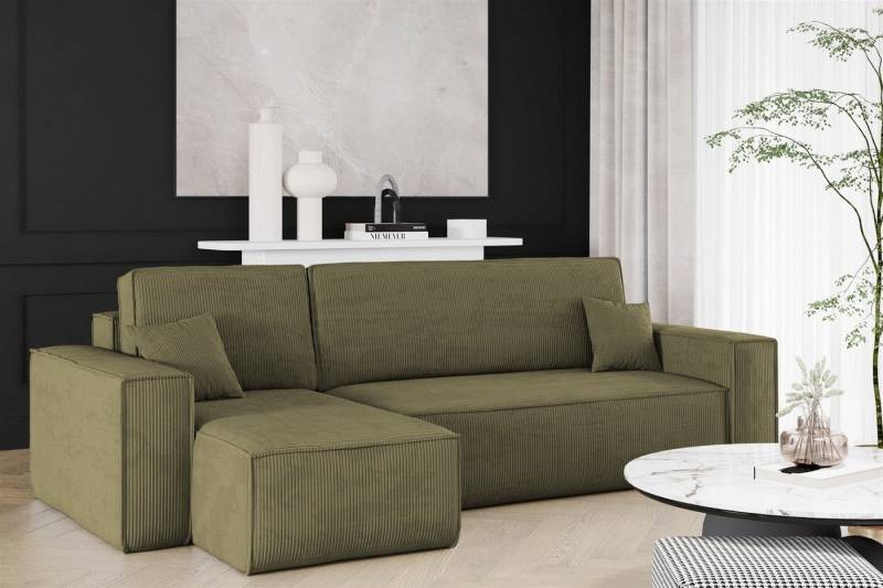 Fun Möbel Ecksofa Sofa MARIS mit Ottomane in Stoff Poso, mit Schlaffunktion, Rundumbezug von Fun Möbel