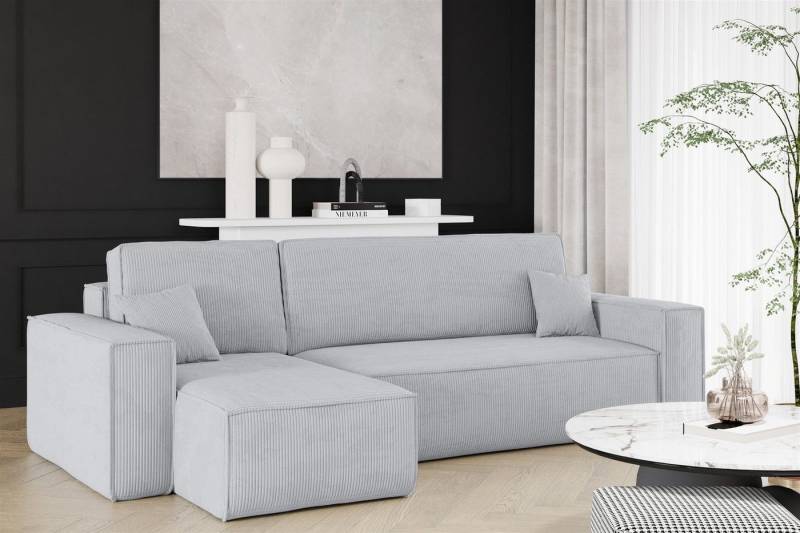 Fun Möbel Ecksofa Sofa MARIS mit Ottomane in Stoff Poso, mit Schlaffunktion, Rundumbezug von Fun Möbel