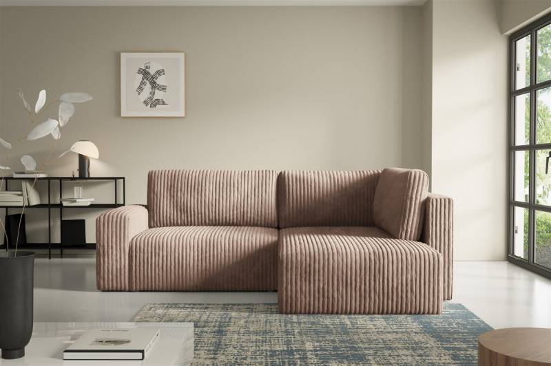 Fun Möbel Ecksofa Sofa NATALIA XL mit Schlaffunktion in Stoff Tilia, mit Bettkasten, Ottomane Links oder Rechts von Fun Möbel