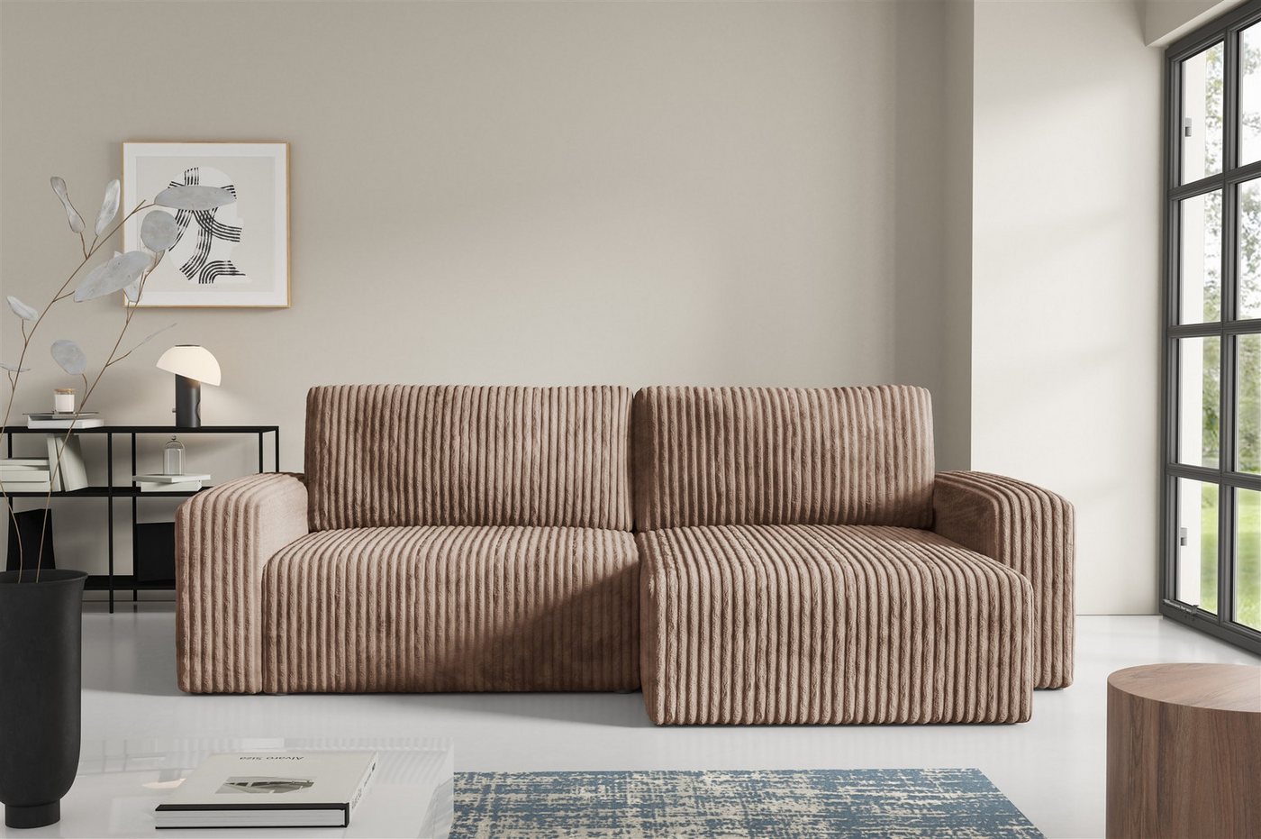 Fun Möbel Ecksofa Sofa NATALIA mit Schlaffunktion in Stoff Tilia, Rundumbezug, Ottomane Links oder Rechts Fun Möbel Ecksofa Sofa NATALIA mit Schlaffunktion in Stoff Tilia, Rundumbezug, Ottomane Links oder Rechts von Fun Möbel