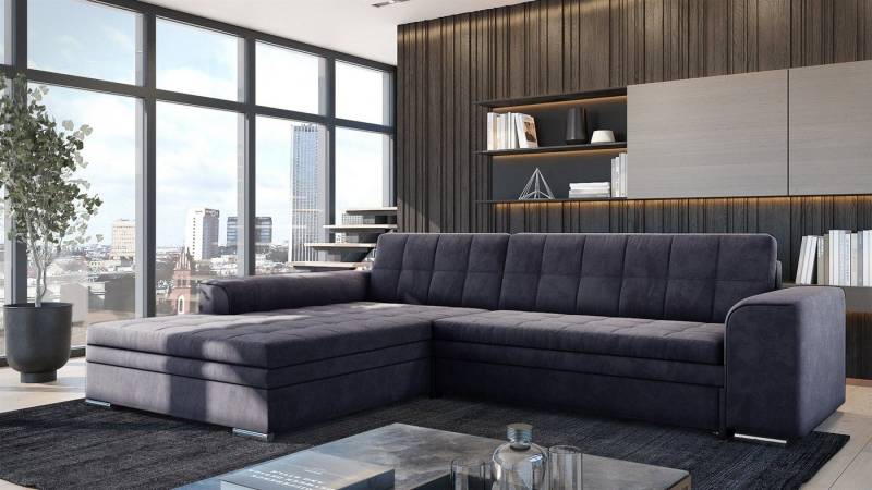 Fun Möbel Ecksofa Sofa SARRA Ottomane Links oder Rechts, in zwei verschiedenen Stoffen, inkl. Schlaffunktion, inkl. 4 Zierkissen Fun Möbel Ecksofa Sofa SARRA Ottomane Links oder Rechts, in zwei verschiedenen Stoffen, inkl. Schlaffunktion, inkl. 4 Zierkissen von Fun Möbel