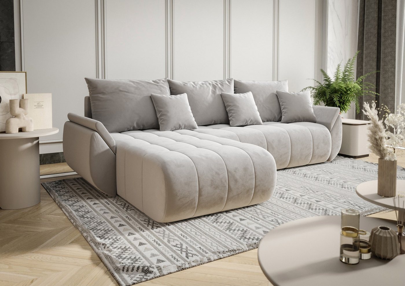 Fun Möbel Ecksofa Sofa Schlafsofa AKITA Stoff Monolith, inkl. 3 Zierkissen, inkl. Bettkasten Fun Möbel Ecksofa Sofa Schlafsofa AKITA Stoff Monolith, inkl. 3 Zierkissen, inkl. Bettkasten von Fun Möbel