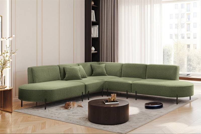 Fun Möbel Ecksofa Sofa VALENCIA Seite universal in Stoff, Rundumbezug von Fun Möbel