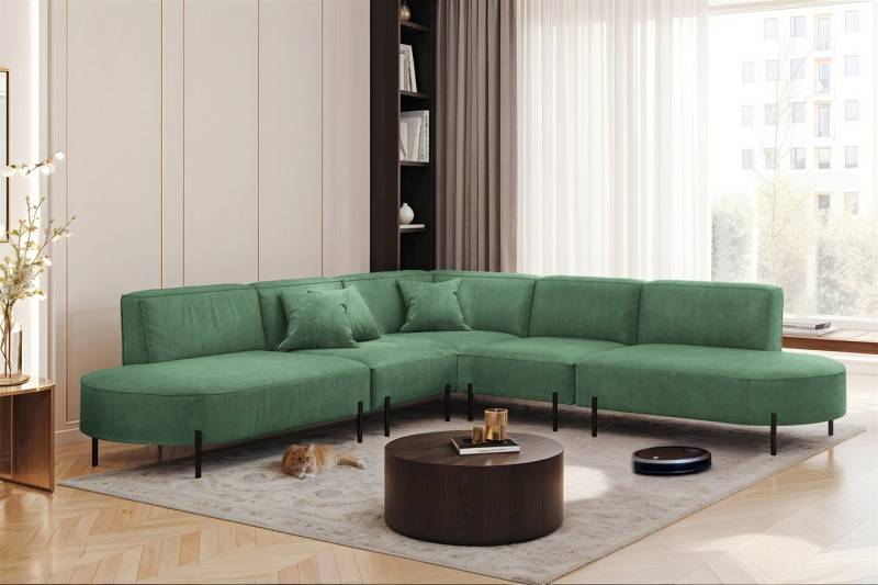 Fun Möbel Ecksofa Sofa VALENCIA Seite universal in Stoff, Rundumbezug von Fun Möbel