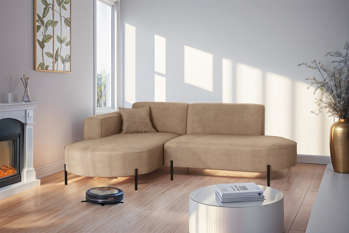 Fun Möbel Ecksofa Sofa VALENCIA XS in Stoff Noel, Ottomane Links oder Rechts, für Saugroboter geeignet Fun Möbel Ecksofa Sofa VALENCIA XS in Stoff Noel, Ottomane Links oder Rechts, für Saugroboter geeignet von Fun Möbel