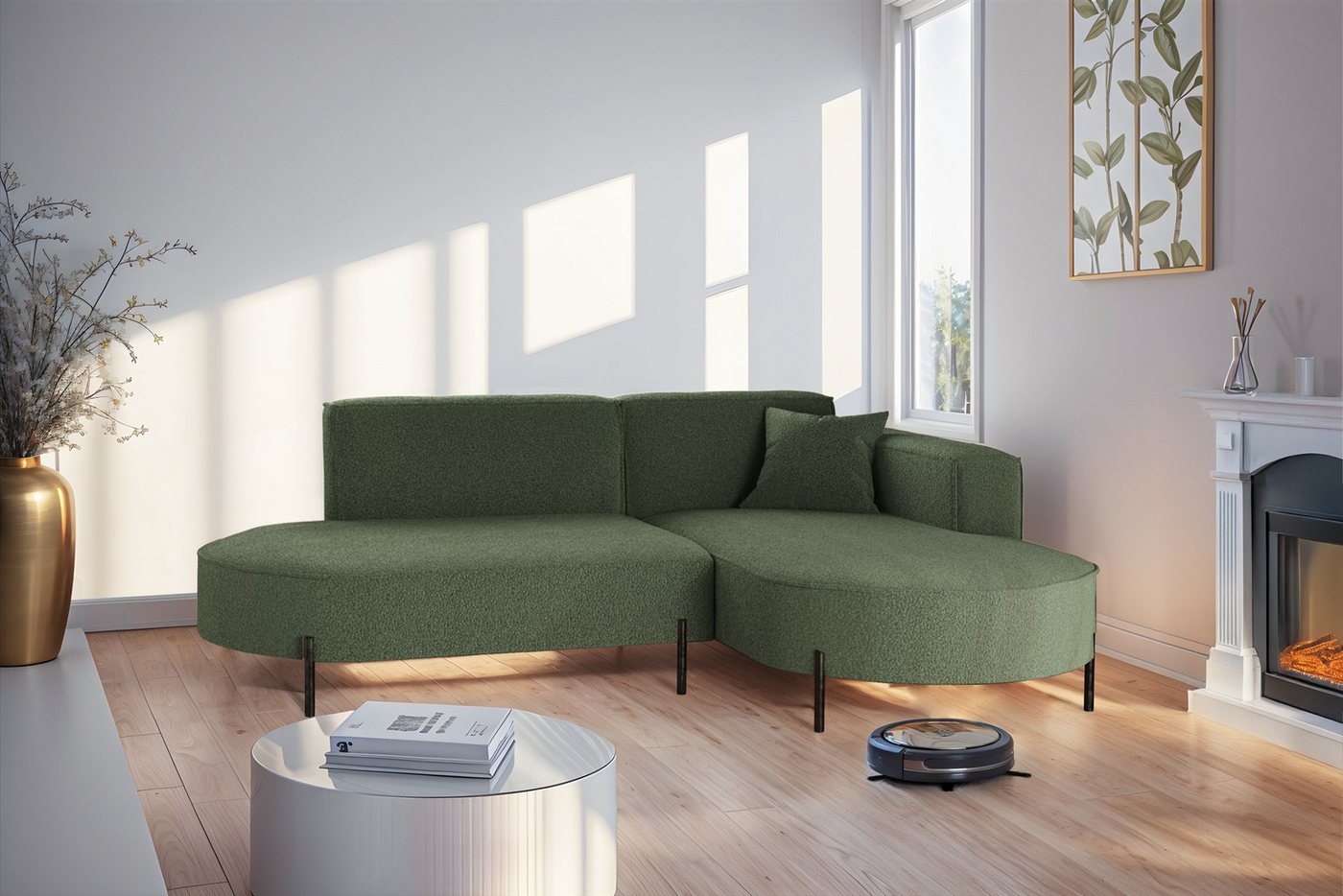 Fun Möbel Ecksofa Sofa VALENCIA XS in Stoff Quelle, Ottomane Links oder Rechts, für Saugroboter geeignet Fun Möbel Ecksofa Sofa VALENCIA XS in Stoff Quelle, Ottomane Links oder Rechts, für Saugroboter geeignet von Fun Möbel