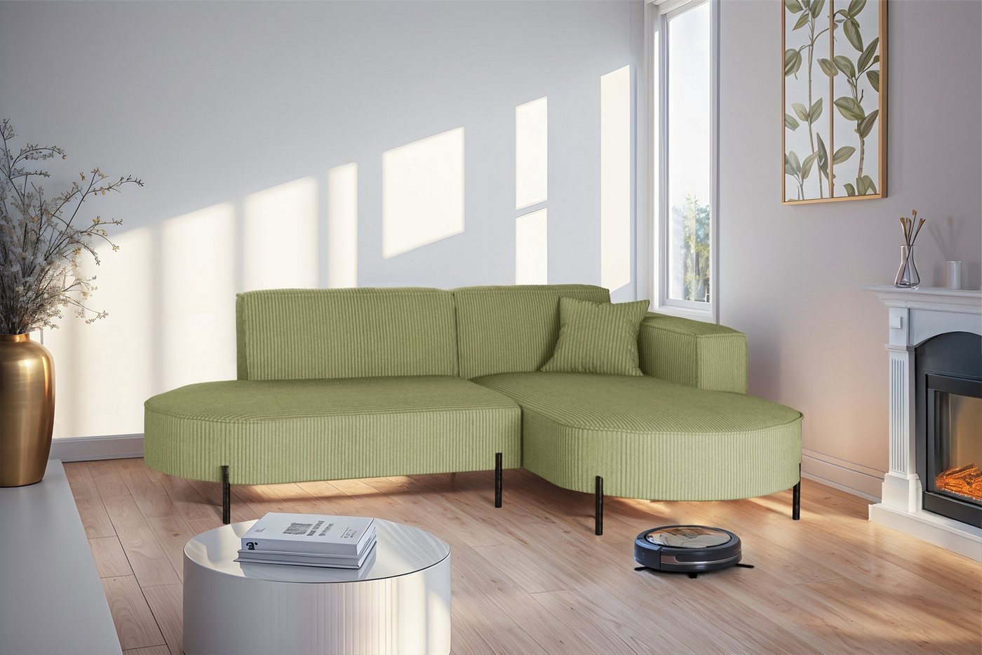 Fun Möbel Ecksofa Sofa VALENCIA XS in Stoff Scala, Ottomane Links oder Rechts, für Saugroboter geeignet Fun Möbel Ecksofa Sofa VALENCIA XS in Stoff Scala, Ottomane Links oder Rechts, für Saugroboter geeignet von Fun Möbel
