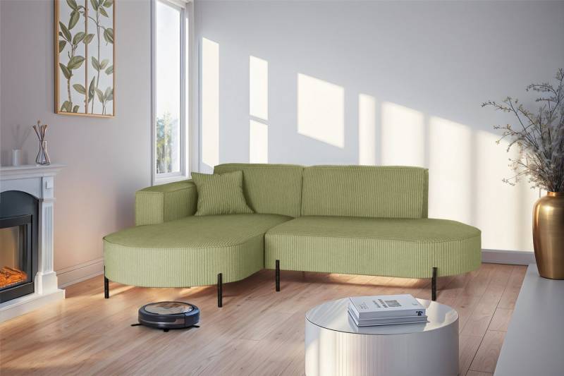 Fun Möbel Ecksofa Sofa VALENCIA XS in Stoff Scala, Ottomane Links oder Rechts, für Saugroboter geeignet von Fun Möbel