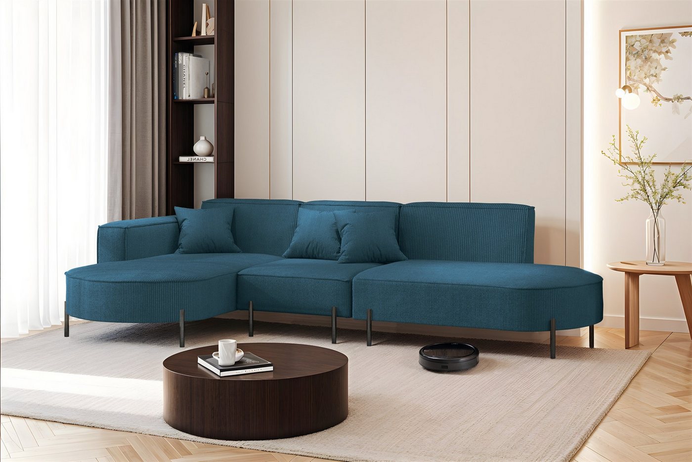 Fun Möbel Ecksofa Sofa VALENCIA mit Ottomane in Stoff Scala, Ottomane Links oder Rechts, für Saugroboter geeignet Fun Möbel Ecksofa Sofa VALENCIA mit Ottomane in Stoff Scala, Ottomane Links oder Rechts, für Saugroboter geeignet von Fun Möbel