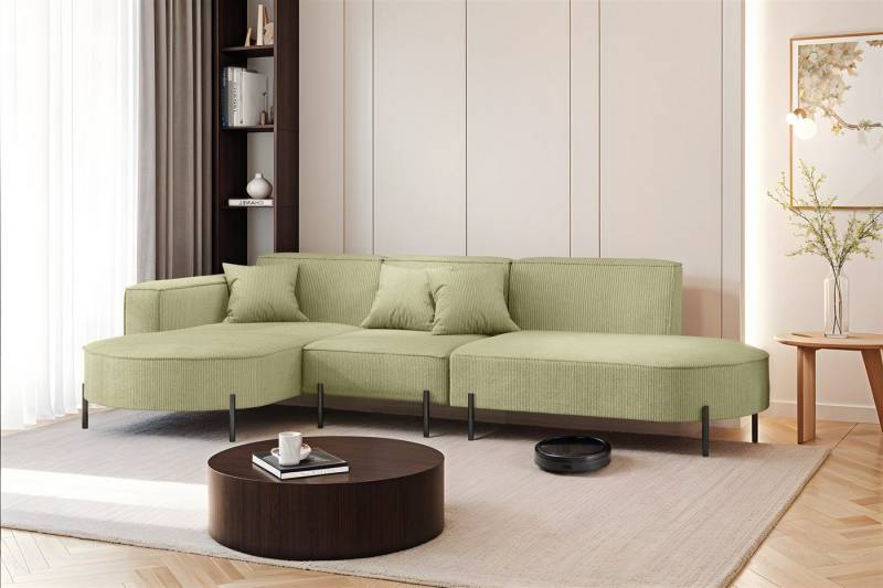 Fun Möbel Ecksofa Sofa VALENCIA mit Ottomane in Stoff Scala, Ottomane Links oder Rechts, für Saugroboter geeignet von Fun Möbel
