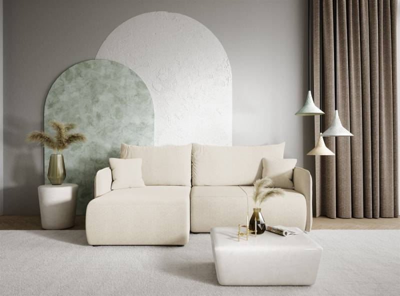 Fun Möbel Ecksofa Sofa mit Schlaffunktion FUN REGINA Stoff Curio, inkl. Bettkasten, Inkl.2 Rücken- und Zierkissen von Fun Möbel