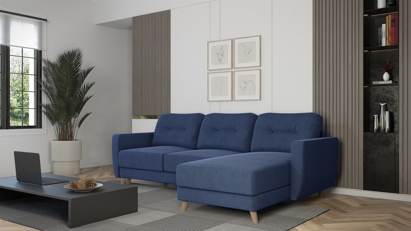 Fun Möbel Ecksofa Sofa mit Schlaffunktion MARLIES, Ottomane Rechts oder Links, Inkl. Schlaffunktion mit Bettkasten von Fun Möbel