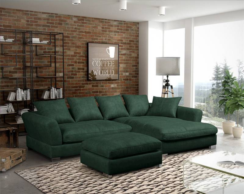 Fun Möbel Ecksofa TIZIAN in Stoff Salvador, inkl. 5 lose Rückenkissen, wahlweise mit oder ohne Polsterhocker Fun Möbel Ecksofa TIZIAN in Stoff Salvador, inkl. 5 lose Rückenkissen, wahlweise mit oder ohne Polsterhocker von Fun Möbel